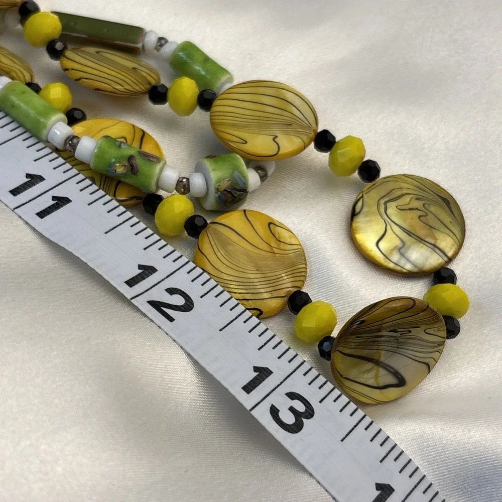 Yellow Green Beaded Necklaces 20